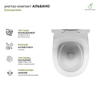 Унитаз-компакт Керамин Альбано безободковый двойной смыв