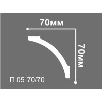 Плинтус потолочный полистирол для натяжного потолка Де-Багет П 05 70/70 белый 70x70x2000 мм