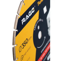 Диск алмазный сегментный по железобетону и камню Rage 600129 350x30x3.4 мм, кольцо 25.4