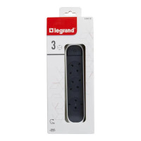 Удлинитель бытовой Legrand Комфорт 3 розетки с заземлением 3х1.5 мм 3 м 3680 Вт цвет черно-белый