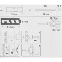 Дюбель молли Fischer HM 4х45 мм сталь 4 шт.