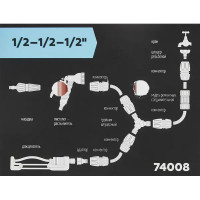 Муфта Т-образная для шланга Amigo 74008 1/2\