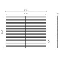 Забор-жалюзи Горизонт 2x2.5 м цвет графит