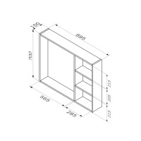 Зеркало для ванной AM.PM Stern с полкой 90x70 см цвет орех