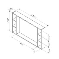 Зеркало для ванной AM.PM Stern с полкой 120x70 см цвет орех