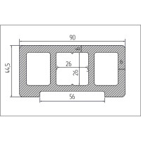 Профиль перил прямой лиственница 45x90x3000 мм