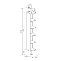 Пенал для ванной Twist 300 напольный 172x30 см цвет белый