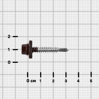 Саморезы кровельные с буром Standers оцинкованные 5.5x32 мм 169 шт. RAL 8017