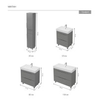 Тумба для ванной Милан под раковину Вилис 100 напольная 97 см цвет серый