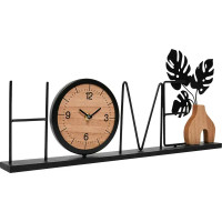 Часы настольные Dream River Home BS22-567 фигурные МДФ цвет черно-коричневый бесшумные ø26x50