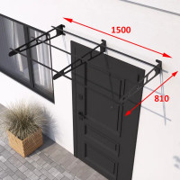 Каркас козырька К-3/5 1500x810 мм букле черный