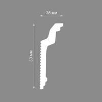 Плинтус потолочный полистирол для натяжного потолка Format 08019Е 30x80x2000 мм