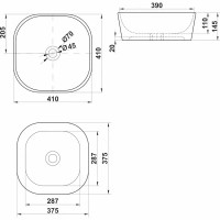 Раковина Melana MLN-78106 накладная 42.5 см