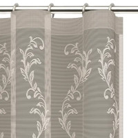Тюль на ленте для кухни Лиана 250x160 см цвет экрю