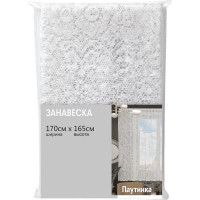 Тюль для кухни Паутинка 170x165 см цвет белый