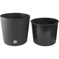 Кашпо для цветов Prosperplast Rato Round ø40 h37.5 см v37.65 л пластик венге