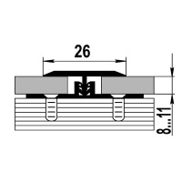 Порог Т-образный Floorexpert 26x900 мм, цвет бронза