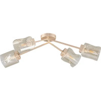 Светильник потолочный Freya FR5095CL-04G, 4 лампы, 16 м², цвет золотистый/бесцветный