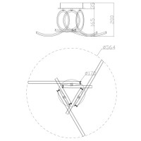 Светильник потолочный светодиодный Freya FR6023CL-L45B, 15 м², нейтральный белый свет, цвет черный