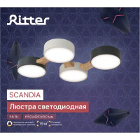 Люстра потолочная светодиодная Ritter Scandia 52071 9 56 Вт 20 м² регулируемый белый свет цвет антрацит/серый/ белый