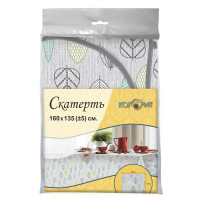 Скатерть Мажор Листья прямоугольная 160x135 см цвет серый