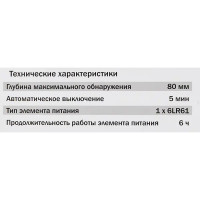 Детектор скрытой проводки и металла Elitech Д80