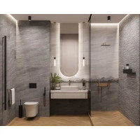 Плитка настенная Gracia Ceramica Fog 25x60 см 1.2 м² матовая с sugar эффектом цвет серый полосы