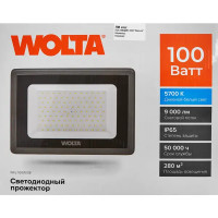 Прожектор светодиодный уличный Wolta 100 Вт 5700К IP65 нейтральный белый свет