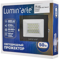 Прожектор светодиодный уличный Lumin Arte 50 Вт 5700К IP65 нейтральный белый свет