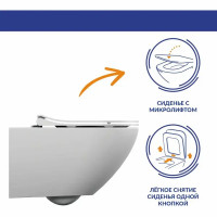 Комплект инсталляция Cersanit Vector 64577 с унитазом Street Fusion Clean On безободковый с микролифтом клавиша Blick черная