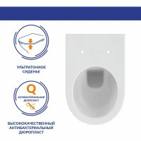 Комплект инсталляция Cersanit Vector 64577 с унитазом Street Fusion Clean On безободковый с микролифтом клавиша Blick черная