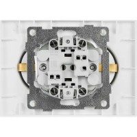 Розетка двойная встраиваемая Gusi Electric с заземлением со шторкой цвет жемчуг