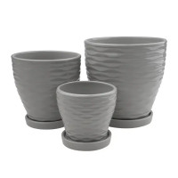 Горшок цветочный Эллипс ø11 h10,5 керамика серый