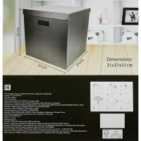 Коробка складная для хранения 30x31x31 см картон черный 2 шт