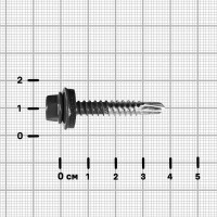 Саморезы по металлу оцинкованные 6.3x38 мм 6 шт. RAL 7024