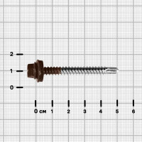 Саморезы по металлу оцинкованные 6.3x51 мм 4 шт. RAL 8017