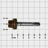 Саморезы по металлу оцинкованные 6.3x51 мм 40 шт. RAL 8017