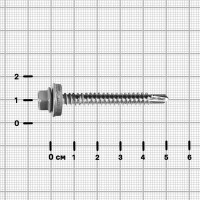 Саморезы по металлу оцинкованные 5.5x51 мм 4 шт. RAL 7004