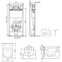 Комплект инсталляция с унитазом AM.PM Flash 2.0 Aqua Spin IS70151.9H1900, с микролифтом, клавиша ProC L цвет хром