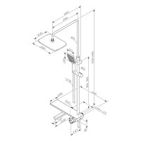 Душевая система AM.PM Flash F079SQ722 со смесителем 3 режима цвет черный матовый