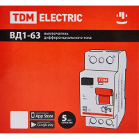 УЗО TDM Electric ВД1-63S 2Р 50 А 30 мА 6 кА AC