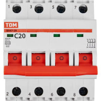 Автоматический выключатель TDM Electric ВА47-29 4Р C20 A 4.5 кА
