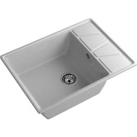 Мойка для кухни врезная с крылом Granfest Vertex GF-V-680L 68x50 см глубина чаши 20 см мрамор цвет серый