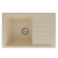 Мойка для кухни врезная с крылом Эко-М М-09 76x50 см глубина чаши 20 см мрамор цвет светло-бежевый