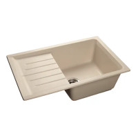 Мойка для кухни врезная с крылом Эко-М М-09 76x50 см глубина чаши 20 см мрамор цвет светло-бежевый