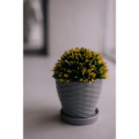 Горшок цветочный Эллипс ø11 h10,5 керамика серый