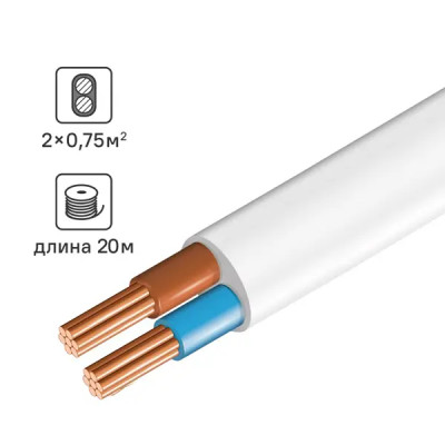 Провод Элпром ПВС 2x0.75 20 м