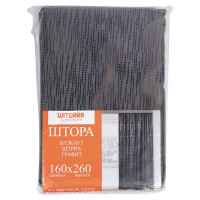 Штора на ленте Штрихи 160x260 см цвет графит