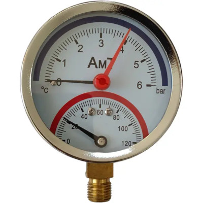 Термоманометр радиальный 120 С 0.6 Мпа 1/2\