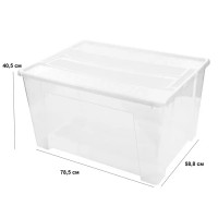 Ящик универсальный Tex-Box 78.5x58.8x40.5 см с крышкой полипропилен цвет прозрачный